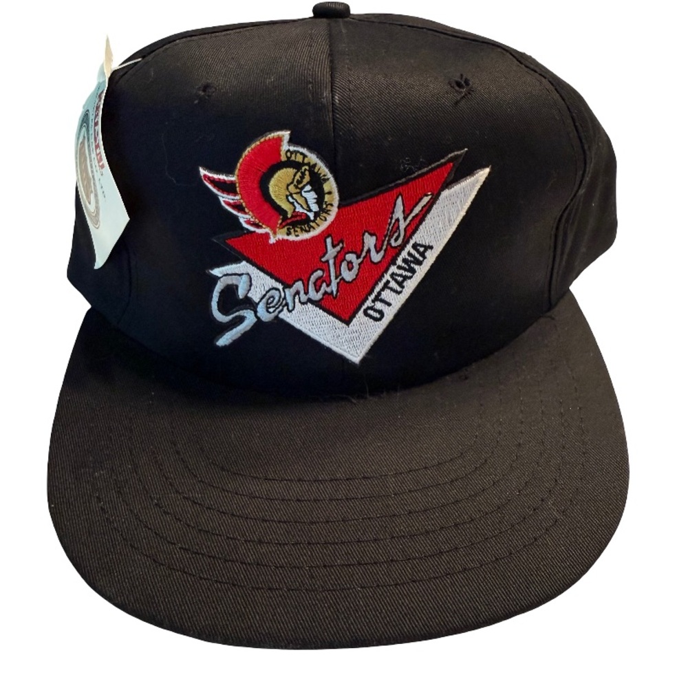 Vintage Krystal Cap NHL Hockey Ottawa Senators Snapback Hat Black